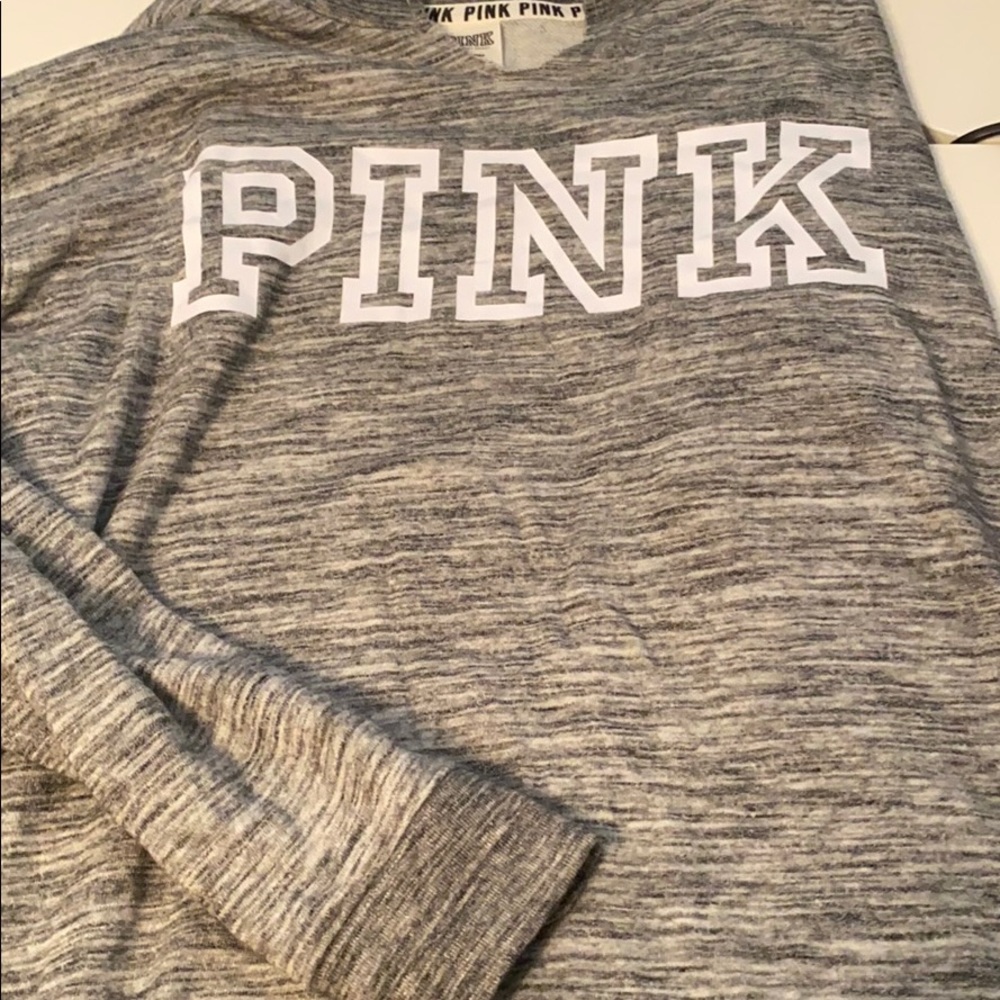 PINK Victoria’s Secret Gray V-neck Sweatshirt